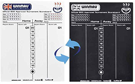Pizarra dardos winmau official tournament dry wipe scoreboard