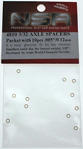 NSR Zubehör 804810 Axle Spacers 3/32 brass - 0,12mm (10 Stück)