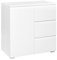 Kommode mit 1 Tür und 3 Schubkästen (B/H/T: 80 x 80 x 40 cm) griffloses Design, weiß matt