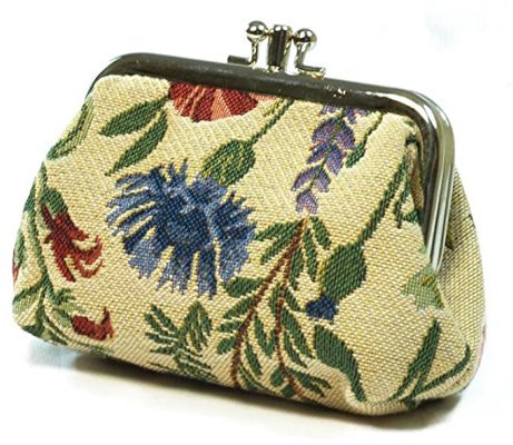 Damen Geldbeutel 10 x 8 x 5 cm Portmonee Geldbörse Motiv Blume Hell im Gobelin Stil Signare Royaltex FA. Bowatex