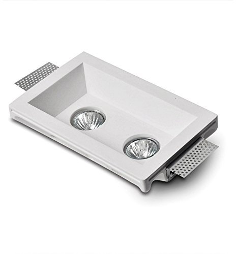 Fresco - Rectangle Gypsum Plaster-in Recessed Baffled Ceiling Downlight