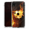 Silikon Hülle kompatibel mit Apple iPhone Xr Case transparent Handyhülle Fußball Feuer Ball