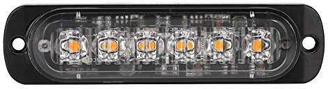KIMISS 12-24V 6 LED Luz de advertencia de emergencia de flash estroboscópico de Coche con Parrilla barra de luces intermitente(amarillo)