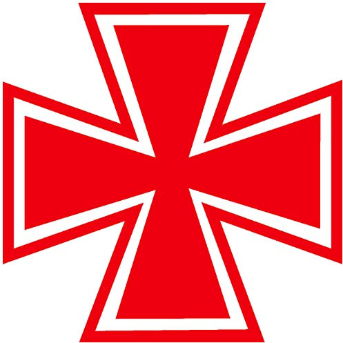 Samunshi® Wandtattoo Kreuz 20 x 20cm hellrot