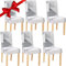 JMYDecor Coprisedie con Schienale, 6 pezzi Coprisedia Elastico per Coprisedie Sala da Pranzo Rivestimento Sfoderabile, Fodere Sedie con Schienale Copertura protettiva per sedie