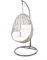 Kideo Swing Chair Indoor & Outdoor, Loungesessel Polyrattan, Hängestuhl, Hängesessel mit Gestell & Kissen (grau/weiß)