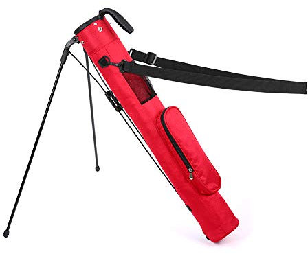 Golftasche, leichte Golfschlägertaschen mit Ständer und Gurt, Pitch and Putt Golftasche, 2-Wege-Driver-Golftaschen, Rot