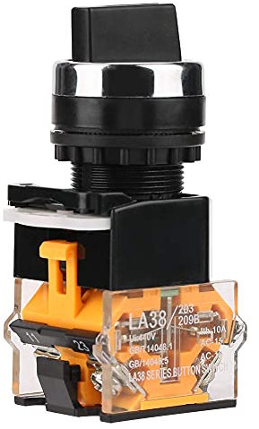 FTVOGUE LA38-11X22 Selector de reinicio automático de 2 posiciones Interruptor rotativo eléctrico momentáneo