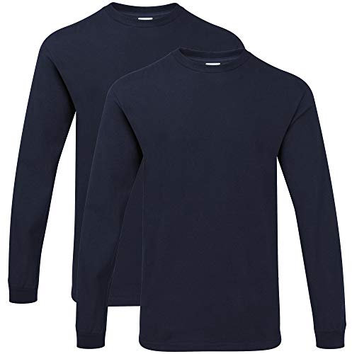 Gildan Hammer Herren Langarm, Style Gh400 T-Shirt, Sport Dunkles Marineblau (2er-Pack), 4X-Groß