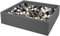 KiddyMoon Piscina di Palline 120X30cm/200 Palline Grande Quadrato per Bambini Fabbricato in EU, Grigio Scuro:Bianco/Grigio/Nero/Oro