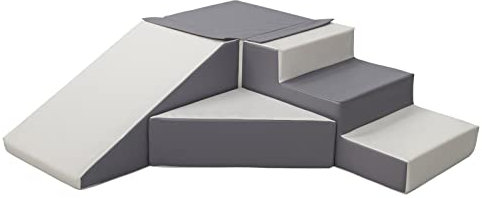 Step & Slide Grey / White Soft Play Kingdom Foam Set