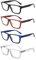 BOSAIL 4 Pack Reading Glasses Blue Light Blocking Large Square Frames with Spring Hinges, Anti Glare UV Eyestrain,Computer Readers for Men Women 1.25