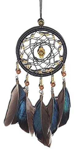 Dream Catchers, mit Federn, Handgewebter Traumfänger, Kreativer Handgefertigter Traumfänger, Verwendet für Autoschmuck, Heimtextilien, Geschenke (Schwarz)