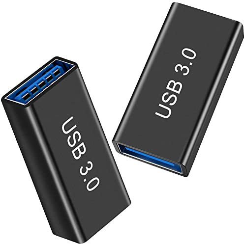 leizhan 3.0 USB A zu 3.0 USB A Adapter, USB Buchse zu Buchse Adapter, USB 3.0 Adapter Erweiterungsstecker um Zwei USB Stecker zu Verbinden (2 Pack)