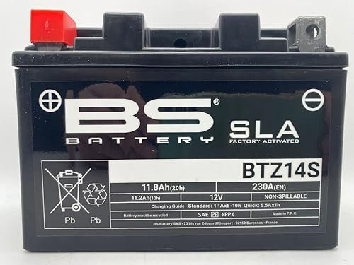 BS battery AGM BTZ14S SLA | Batteria di ricambio da moto per YAMAHA FZ1 1000 2006-2008
