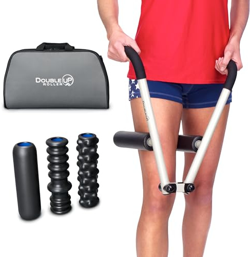 DoubleUP Roller Performance Kit - Weiß - Muskelmassagegerät mit Hebeldruckkontrolle und Schnellwechselrollen