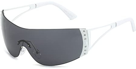 ADEWU Sportbrille Sonnenbrille Y2K Brille Unisex Schnelle Brille Punk Fahrerbrille Sunglasses UV400-Schutz Herren Damen