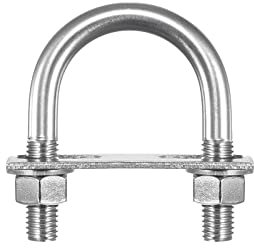 sourcing map Round U-Bolts, 53mm(2.09) Inner Width 87mm Length M12 304 Stainless Steel U Clamp Bolt with Nuts Washers and Plates, for Boat Trailer