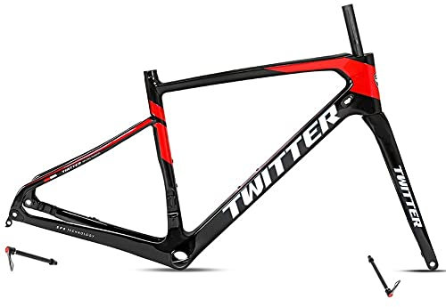 OKUOKA Bike Front Suspension Bike Frames Plate Oke Carbon fiber road bike rack 700C High-speed bicycle Bicycle fork + arm (Size : 54cm)