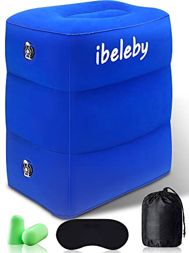 iBeleby Repose-pieds en avion, gonflable pour enfants, coussin réglable en hauteur pour bureau et maison, boîte de lit de voyage pour tout-petits