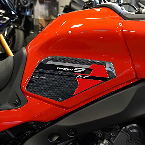 labelbike - Adesivi Gel 3D Protezioni Laterali serbatoio compatibili con Yamaha Tracer 9 GT Rosso