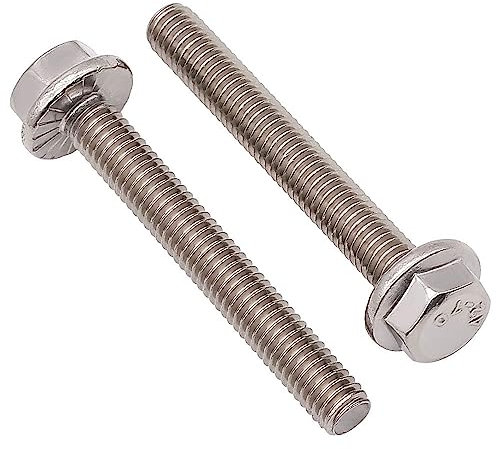 Viti a testa esagonale con flangia seghettata 3/8-16 x 1-1/2, in acciaio inossidabile 304, completamente filettate, filettatura grossa UNC, 10 pezzi