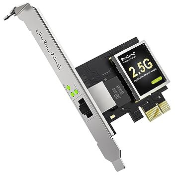 BrosTrend PCIe Scheda di Rete 2.5 Gigabit Linux, PCI Express Gigabit Scheda Ethernet Adattatore di rete, PCIe Scheda Ethernet Compatibile con Ubuntu, Fedora, Debian, Mint...etc., Protezione a vita