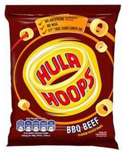 Hula Hoops Potato Crisps 32 X 34G Full Box (Barbecue Beef)