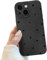 POTOK Handyhülle für iPhone 15 Schwarz matt mit Kameraschutz, Niedlich Herz Schutzhülle Design für Frauen Mädchen, Kratzfeste Schutzhülle für iPhone 15