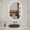AICA Miroir de Salle de Bain Ovale 45x80cm, Miroir Mural LED avec 3 Couleurs + Dimmable + Anti-buée