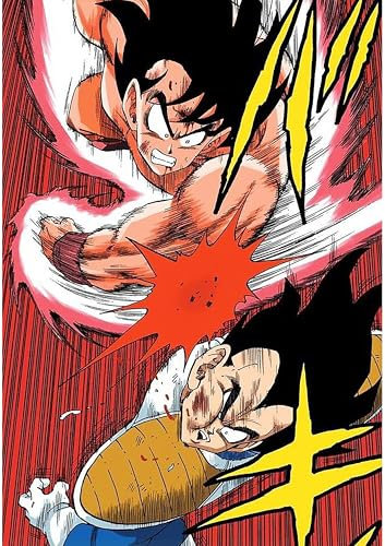 Genérico Poster Dragon Ball Z Goku vs Vegeta Kaioken, A4 (210 x 297 mm), Ideal zum Einrahmen oder direkt an der Wand, hochwertiges Hochglanz-Fotopapier 255 g/m²