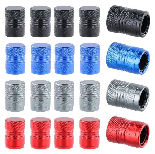 16 Stück Ventilkappen Auto, Autoventil Kappe Fahrrad Aluminium, Reifen Ventilkappen Fahrrad, Ventildeckel Auto Eloxiertes Aluminium für Stabilen Reifendruck, Fahrrad, Motorrad, Auto