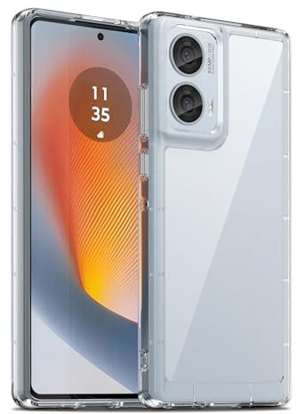Liisooka Funda para Motorola Edge 50 Fusion, Militar de Protección contra Caídas, Anti-Amarillo, Antiarañazos, Carcasa Trasera de PC Duro, Case Ultrafina a Prueba de Golpes, Transparente