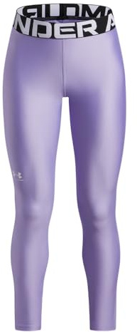Under Armour Girls' HeatGear Legging, Super-Light Girls' Leggings for Sports, PE and Athletics, Sports Leggings with Stretchy Material,Transparent / / White,YXS