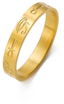 unift Auge des Horus Ankh Kreuz Ringe für Damen Edelstahl Anox Antike Ägypter Symbol Ankh Kreuz Auge des Horus Ringe Amulett Schutz Schmuck