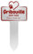 GRAVURE CONCEPT Plaque Funéraire pour Animaux - Stèle Commémorative Personnalisable PVC (Chien/Chat etc) - (Modèle 1 / Blanc Texte Rouge)