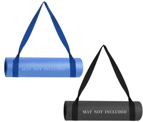 TIESOME 2 Stück Yogamatte Tragegurt Verstellbare yoga mat strap Yogamatten-Carrying Strap für alle Yogamatten Größen, Elastisch Yoga Gurt für Pilates, Dehnen und Fitness, Schwarz, 60.62x1.57 inches(2)