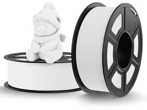 TECBEARS Matte PLA Filament Weiß 2KG, High Speed PLA 3D Drucker Filament mit Matter Oberfläche für 0-600 mm/s Hochgeschwindigkeitsdruck, Maßgenauigkeit +/- 0.02mm, 2 Stück 1kg Spule (2.2lbs)