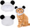 WLLHYF Cute Cat Winter Warm Bear Hat Soft Comfortable Adjustable Small Pet Headwear Costume Clothes for Cat Kitten Puppy Dog(Brown) (Panda)