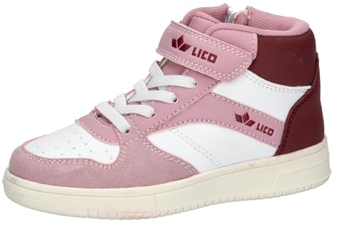 Lico Chad VS High Baskets Montantes pour garçon - Blanc/Rose/Bordeaux - Taille 28 EU, Blanc, Rose, Bordeaux, 28 EU