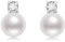 Perlen Ohrringe Silber, Stecker Damen Weiße, Ohrstecker Silber mit Perle, Wasserfest Hypoallergene Modeschmuck Ohrringe für Frauen Mädchen Braut Geschenk