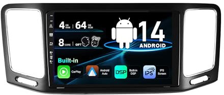 SXAUTO Android 14 Autoradio für VW Sharan (2012-2018) - Wireless CarPlay Android Auto - 4G+64G - Kamera + MIC - DAB Lenkradsteuerung Dual-Band WIFI 360-Cam Bluetooth DSP - 2 Din IPS 9 Zoll - Octa-Core