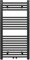 AQUABAD Badheizkörper Virgo | Grösse: 50 x 100 cm | Heizleistung 352 Watt | Farbe: Schwarzmatt | Mittelanschluss 50mm | Handtuchhalter, Handtuchwärmer