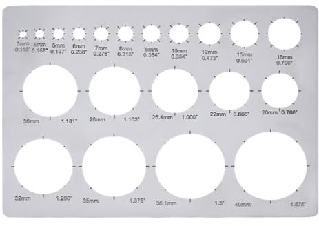 UNICRAFTALE Modèles de Cercles Métalliques Pochoirs Circulaires pour le Dessin Pochoir de Peinture Acier Inoxydable Règle Circulaire Traceurs de Cercles Ronds Modèles de Pochoirs Outil pour Sculpture