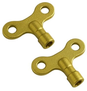 2 Pack Radiator Bleed Key UK Brass Valve Bleeding Tool for Radiators Fits Standard Radiators Bleed Valves Radiator Bleeding Key for Heating System Maintenance 6mm Valve Size