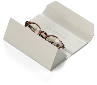 SATECHI FindAll Smart Brillenetui mit Find My Standortverfolgung, Ortung, Tracker, faltbar & tragbar, kabellos aufladbar, Trennungsalarm, lauter Signalton, komp. Brillen & XR/AR-Brillen – Sand/Beige