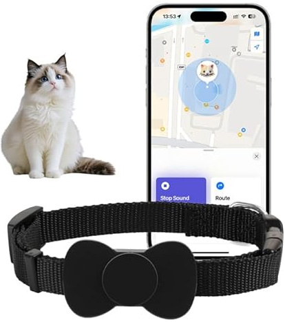 Collare GPS Tracker per gatti, senza canone mensile, collare GPS per gatti di piccola taglia, per funzione Apple Find (applicabile a iOS e Android), Cat Tracker
