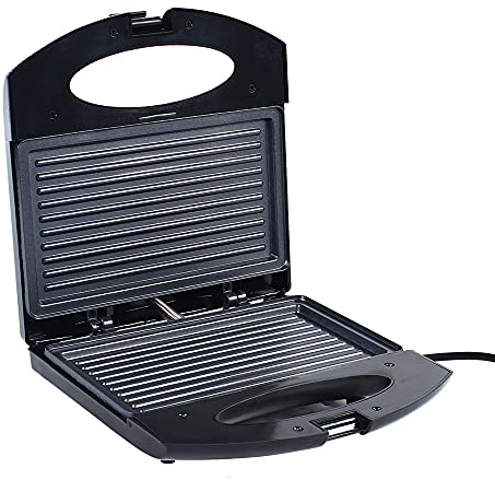Steak Grill Maschine 22 * 20 * 6.5cm 850W Elektrische Steakmaschine Kontrollleuchte Haushalt Steak Maschine Griffsicherheitsverschluss Kommerzielle Steakmaschine für Steaks, Sandwiches, Toast, Speck