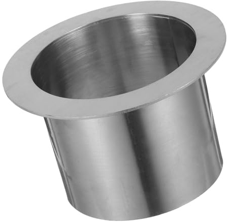Einbau Abfallschlucker Rund 13x13x8 Cm aus Edelstahl für Arbeitsplatten | Silberner Deckel, Verdeckte Lösung für Workspace und Gewerberäume, Modern und Schlicht
