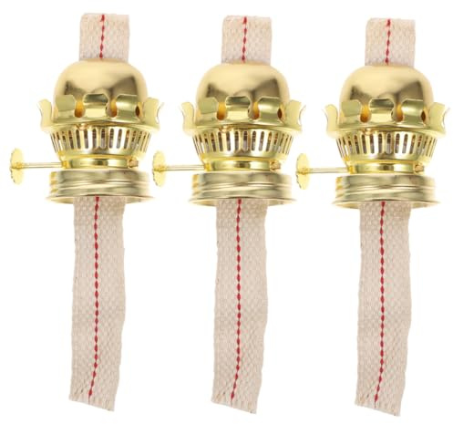 INOOMP Ersatzbrenner mit Docht aus Aluminiumlegierung für Öllampen Ersatz 3 Stück Vintage Kerosinlampe Brenner für Petroleumlampen